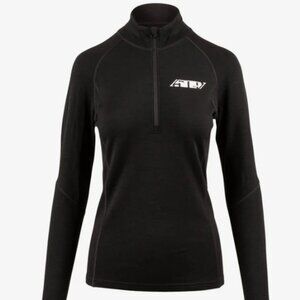 NWT 509 Women's FZN Merino 1/4 Zip Long Sleeve Shirt Black Size Large